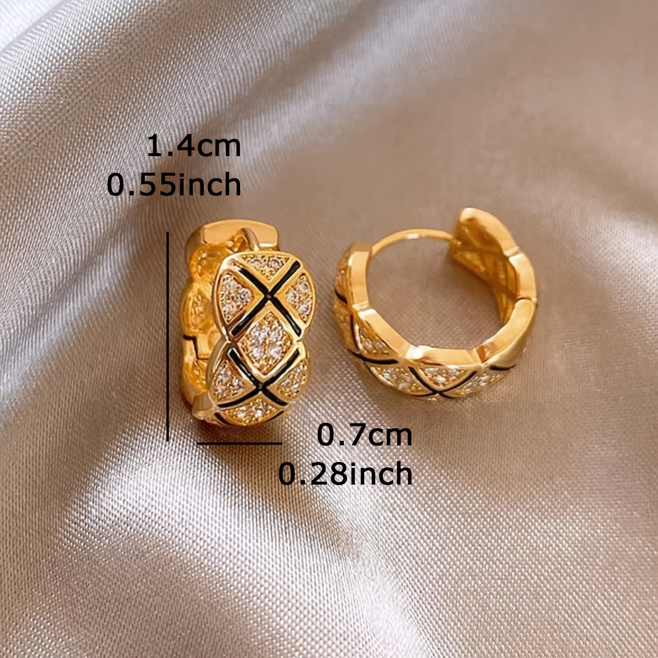 Fashionable Irregular-Shaped Copper H Alloy Hoop Earrings